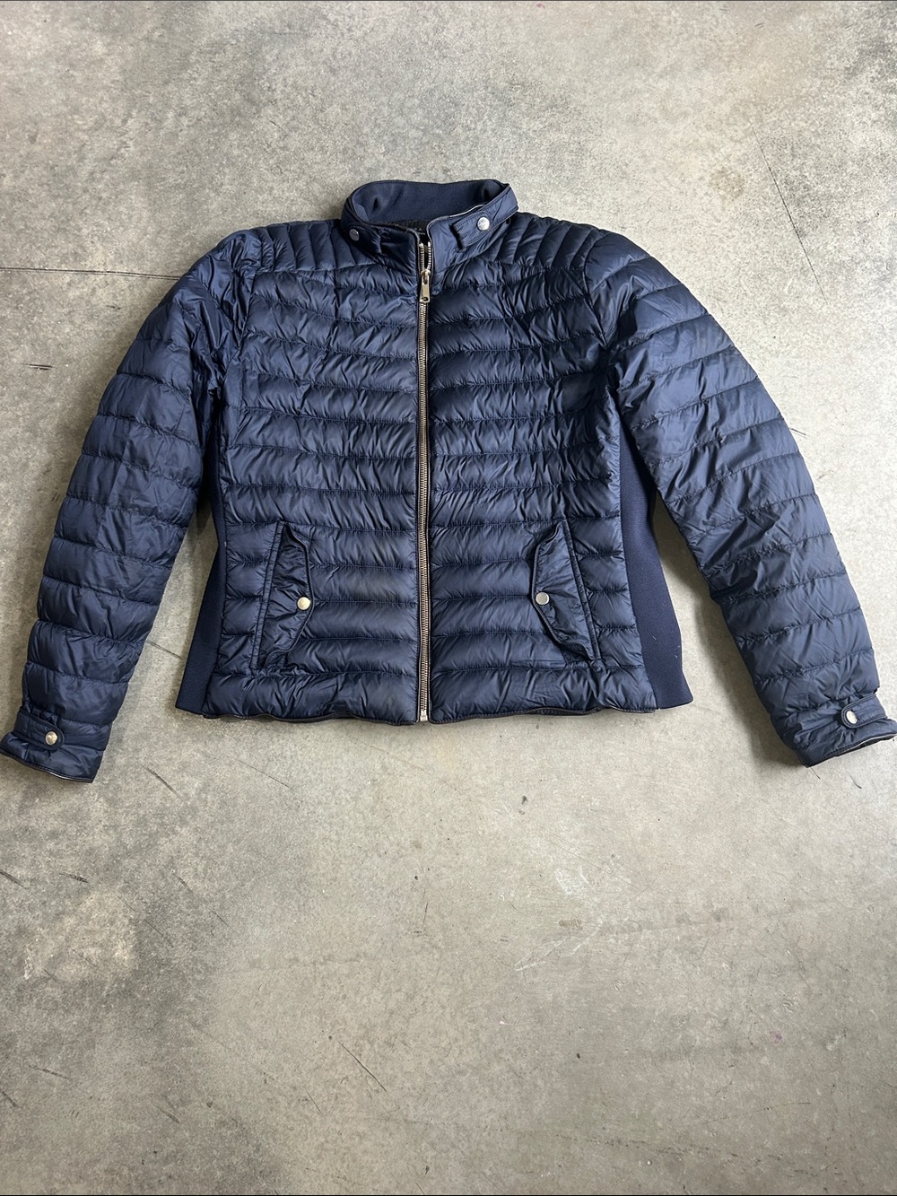 Zara Navy Quilted Puffer Jacket